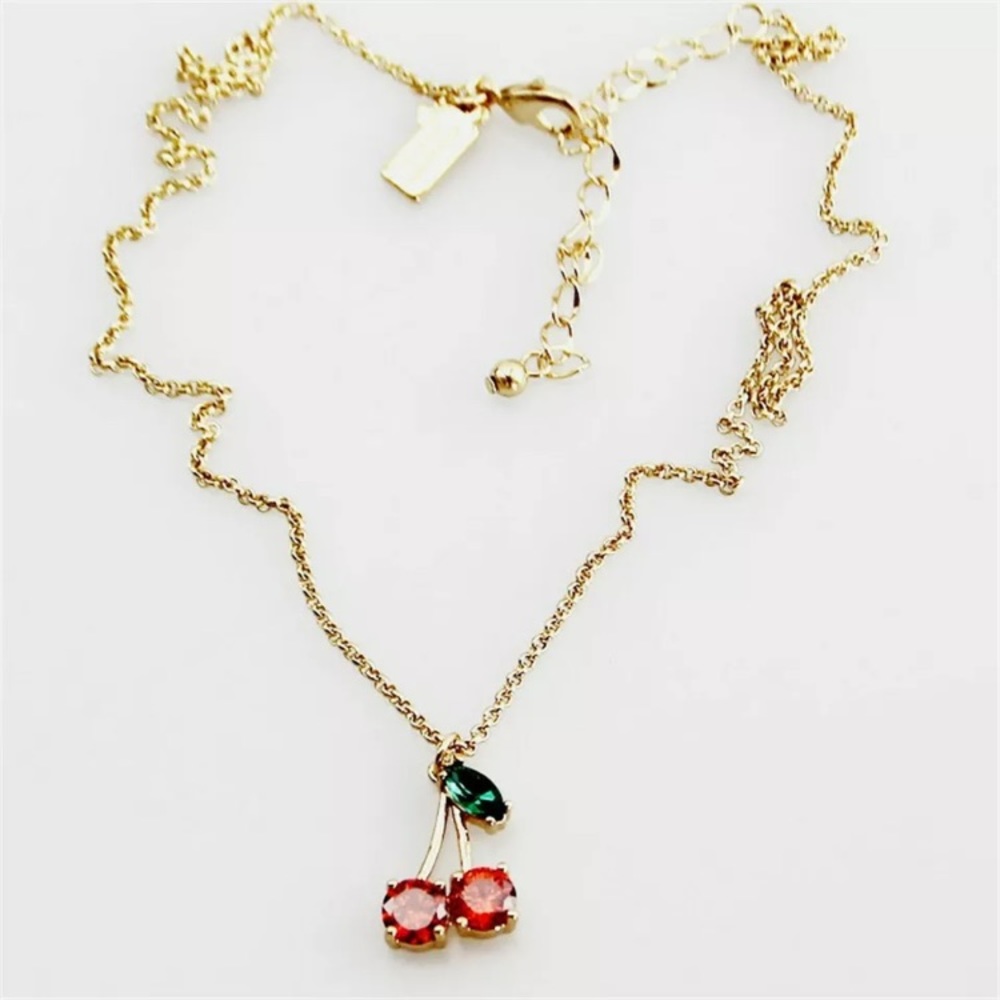 Kate Spade New York Ma Cherie Cherry Mini Crystal Pendant Necklace